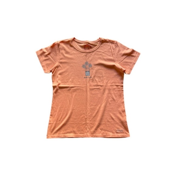 Life Is Good Orange Cotton Graphic Tee “ Half Full” Classic Fit Women’s Medium - Picture 1 of 10